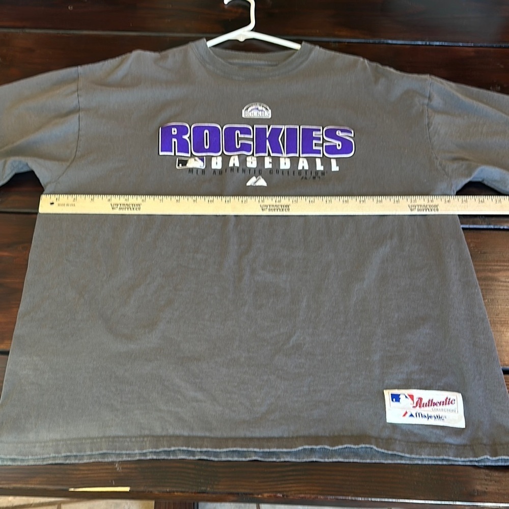 Majestic Rockies Baseball Shirt - Black and Purple - Picture 3 of 10